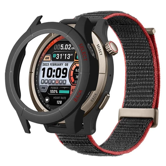 For Huami Amazfit Cheetah Pro Frame PC Cover Watch Protector+Red
