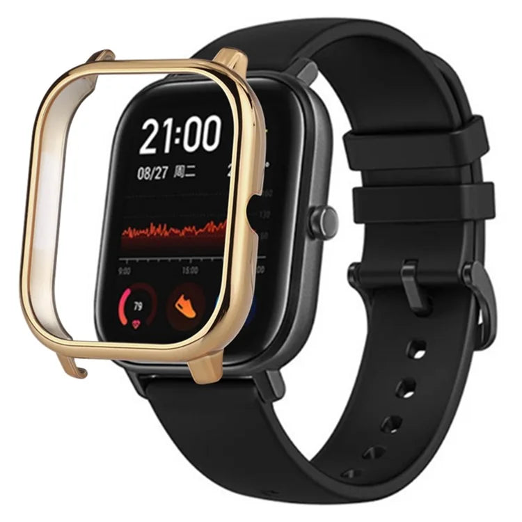For Huami Amazfit GTS Bumper Frame Hollow Hard PC Electroplated Watch Case