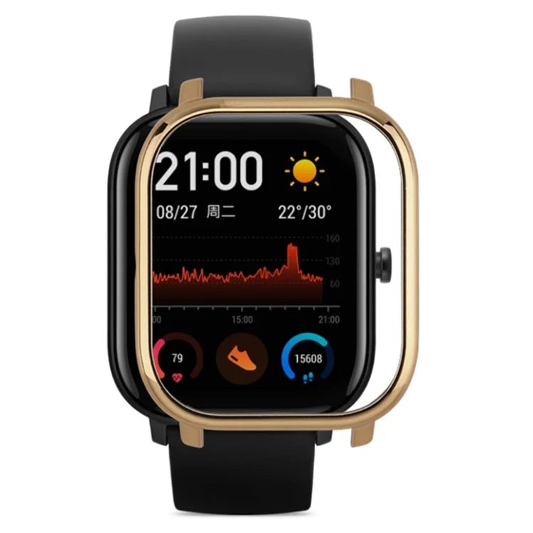 For Huami Amazfit GTS Bumper Frame Hollow Hard PC Electroplated Watch Case