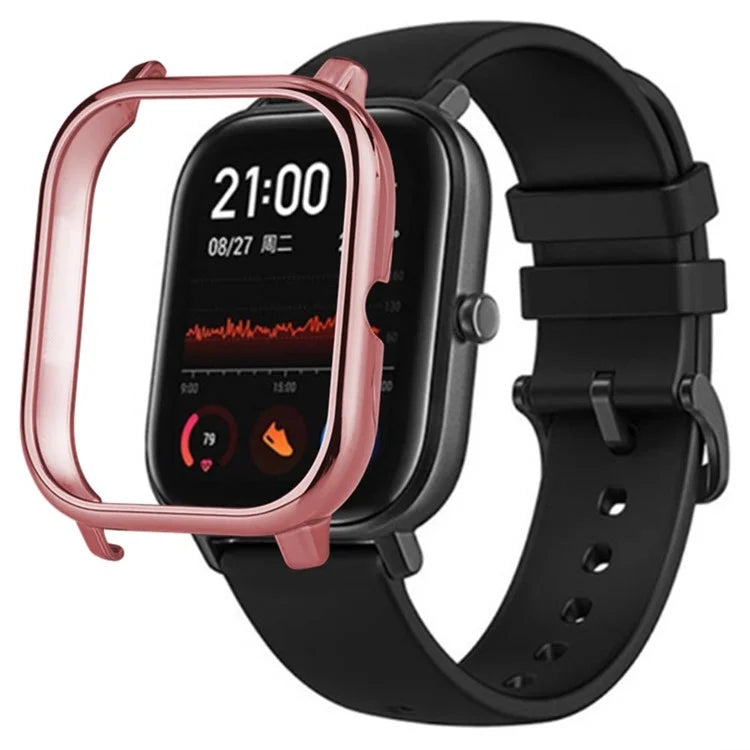 For Huami Amazfit GTS Bumper Frame Hollow Hard PC Electroplated Watch Case