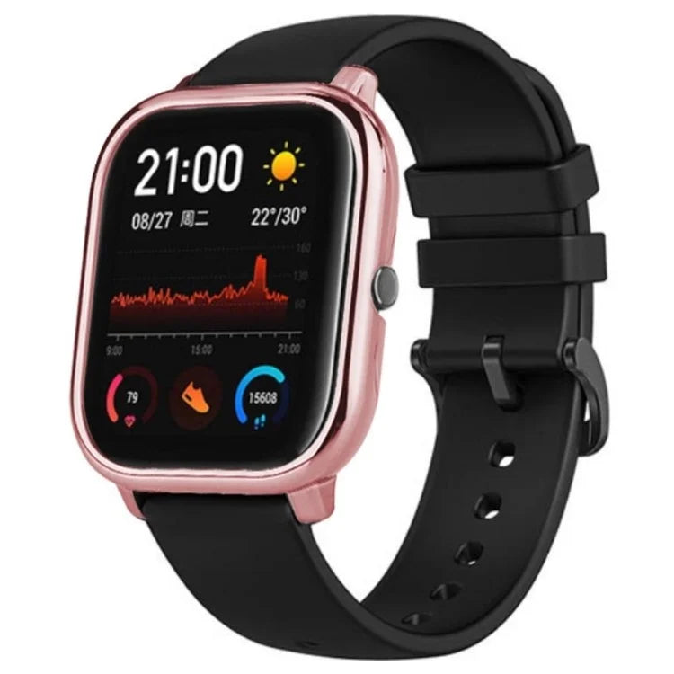 For Huami Amazfit GTS Bumper Frame Hollow Hard PC Electroplated Watch Case