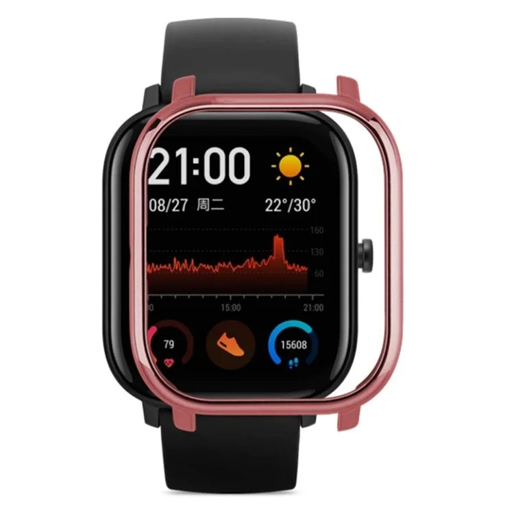 For Huami Amazfit GTS Bumper Frame Hollow Hard PC Electroplated Watch Case