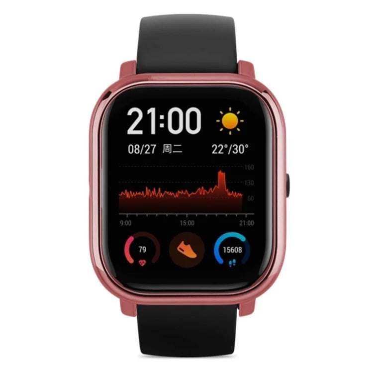 For Huami Amazfit GTS Bumper Frame Hollow Hard PC Electroplated Watch Case