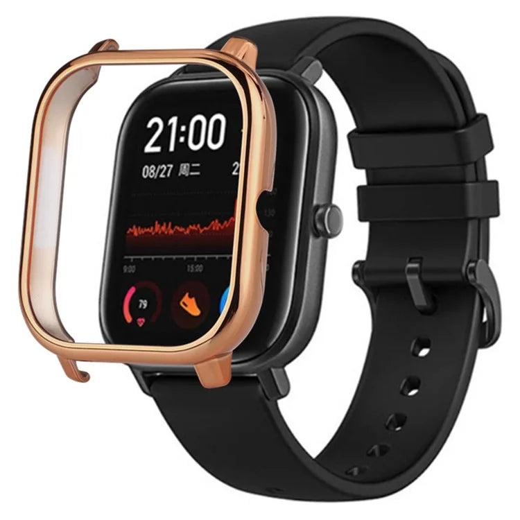 For Huami Amazfit GTS Bumper Frame Hollow Hard PC Electroplated Watch Case