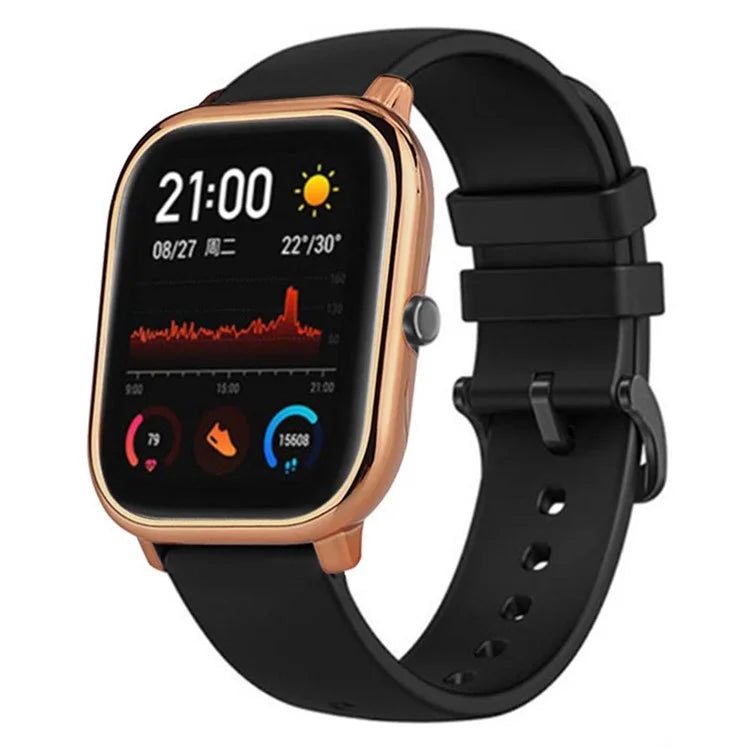 For Huami Amazfit GTS Bumper Frame Hollow Hard PC Electroplated Watch Case