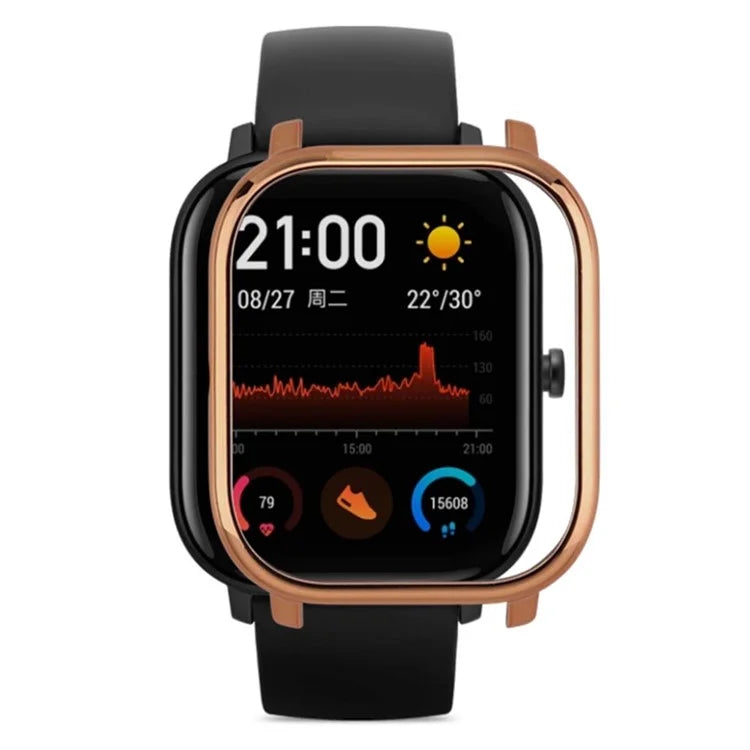 For Huami Amazfit GTS Bumper Frame Hollow Hard PC Electroplated Watch Case