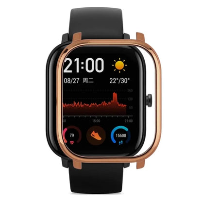 For Huami Amazfit GTS Bumper Frame Hollow Hard PC Electroplated Watch Case