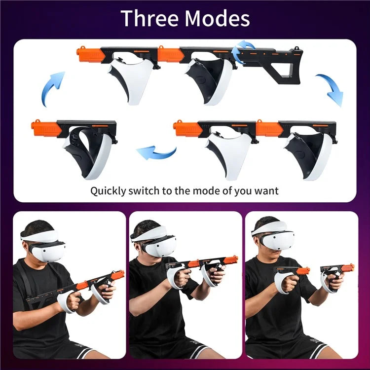 DEVASO For Sony PS VR2 Controller Gun Stock VR Game Grip Case VR Headset Replacement Parts