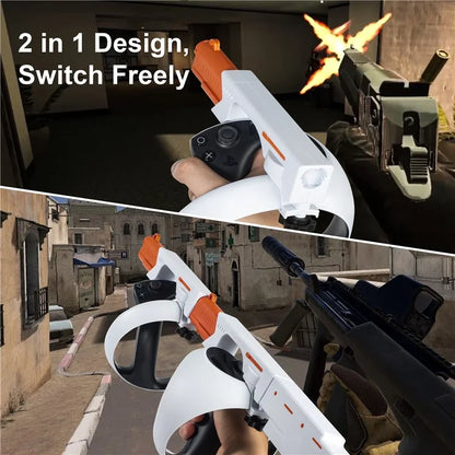 DEVASO For Sony PS VR2 Controller Gun Stock VR Game Grip Case VR Headset Replacement Parts