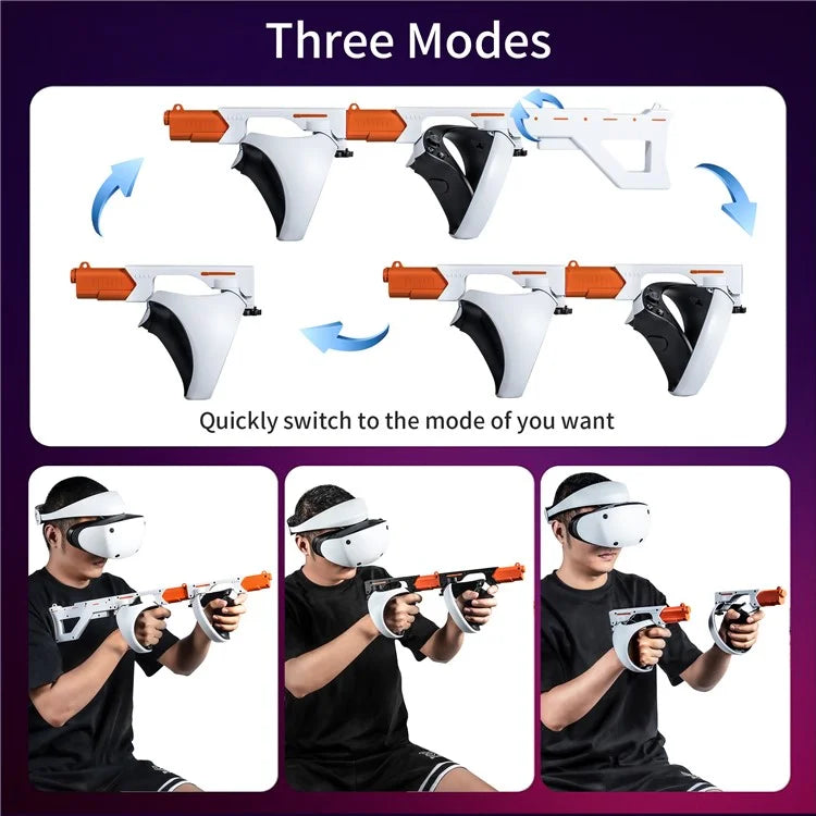 DEVASO For Sony PS VR2 Controller Gun Stock VR Game Grip Case VR Headset Replacement Parts