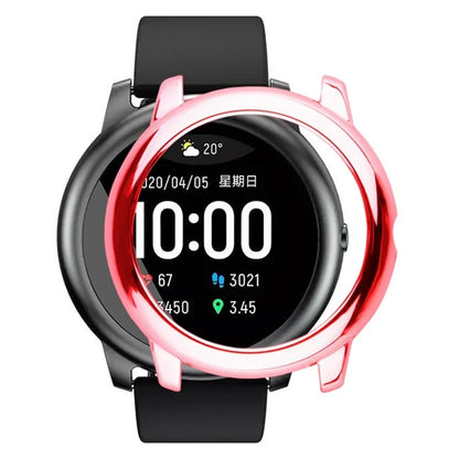 For Haylou Solar LS05 Hard PC Frame Cover Electroplating Watch Case Protector