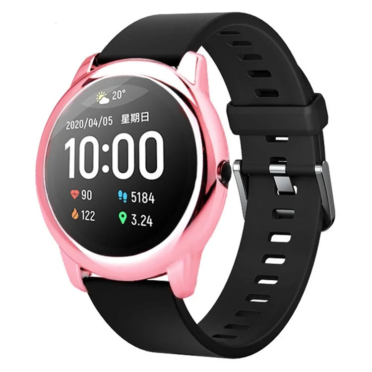 For Haylou Solar LS05 Hard PC Frame Cover Electroplating Watch Case Protector