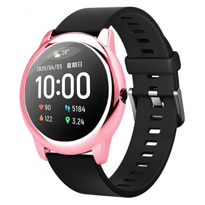 For Haylou Solar LS05 Hard PC Frame Cover Electroplating Watch Case Protector