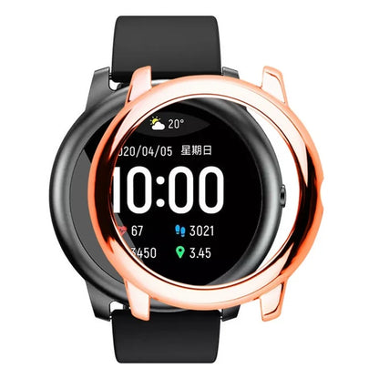 For Haylou Solar LS05 Hard PC Frame Cover Electroplating Watch Case Protector