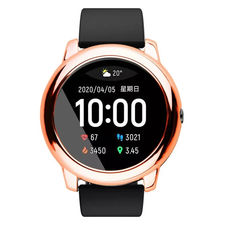 For Haylou Solar LS05 Hard PC Frame Cover Electroplating Watch Case Protector