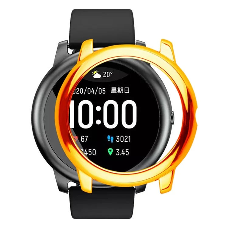 For Haylou Solar LS05 Hard PC Frame Cover Electroplating Watch Case Protector
