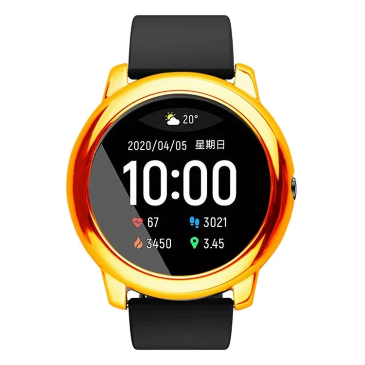 For Haylou Solar LS05 Hard PC Frame Cover Electroplating Watch Case Protector