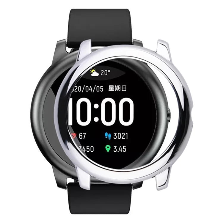 For Haylou Solar LS05 Hard PC Frame Cover Electroplating Watch Case Protector