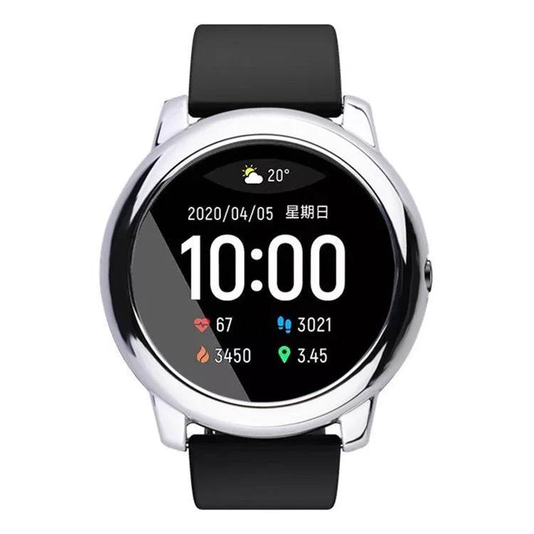 For Haylou Solar LS05 Hard PC Frame Cover Electroplating Watch Case Protector