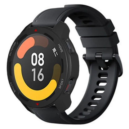 For Xiaomi Watch S1 Active / Watch Color 2 Protective Cover Hard PC Watch Case Hollow Frame+Red+White