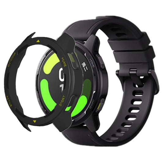 For Xiaomi Watch S1 Active / Watch Color 2 Protective Cover Hard PC Watch Case Hollow Frame+Yellow