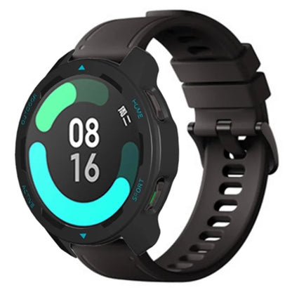 For Xiaomi Watch S1 Active / Watch Color 2 Protective Cover Hard PC Watch Case Hollow Frame+Blue