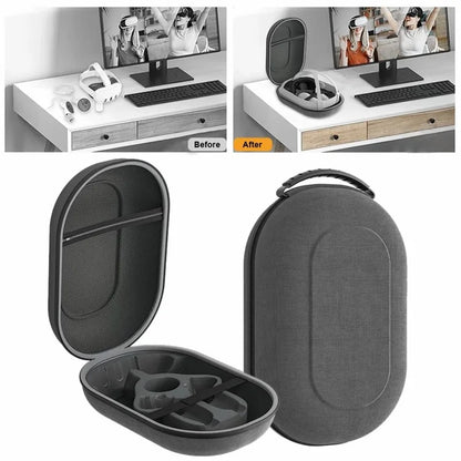 AL-Q022 For Meta Quest 3 VR Headset Carrying Case EVA+Polyester Portable Storage Bag