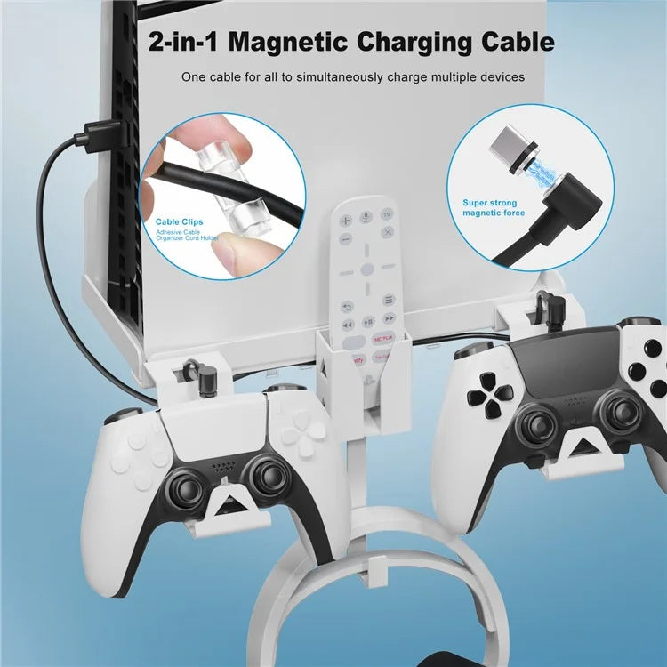 JYS P5177 For PlayStation PS5 Slim Wall Mount Bracket Controller Charger Headset Hanging Bracket