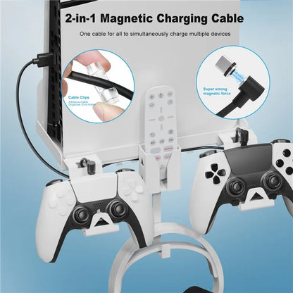 JYS P5177 For PlayStation PS5 Slim Wall Mount Bracket Controller Charger Headset Hanging Bracket