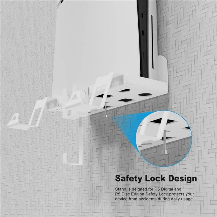 JYS P5177 For PlayStation PS5 Slim Wall Mount Bracket Controller Charger Headset Hanging Bracket