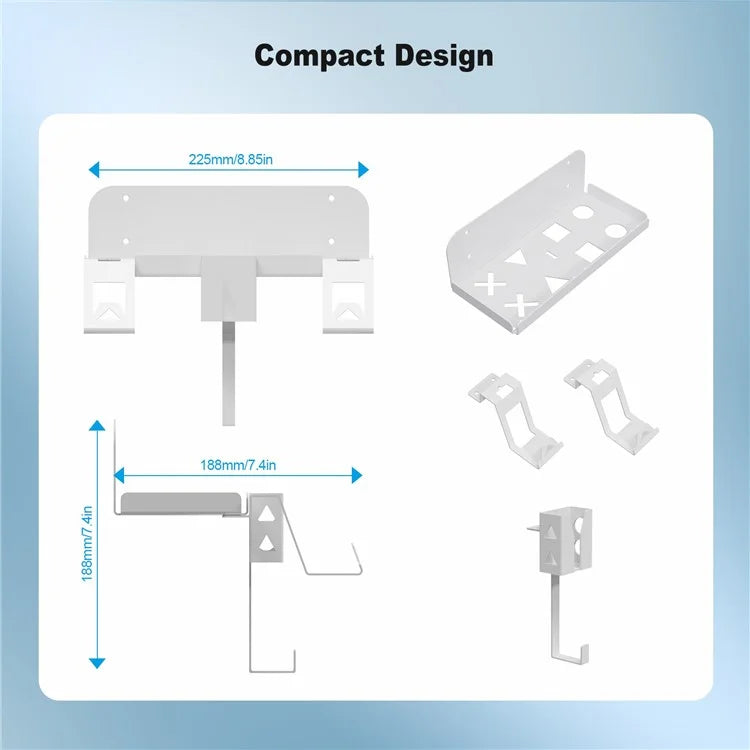 JYS P5177 For PlayStation PS5 Slim Wall Mount Bracket Controller Charger Headset Hanging Bracket
