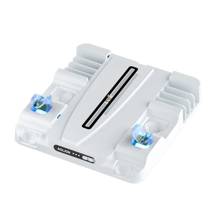 AOLION AL-P5327 Compatible with PS5 Slim Gamepad Charging Dock Game Console Controller Charging Stand with Cooling Fan, Disk Holder