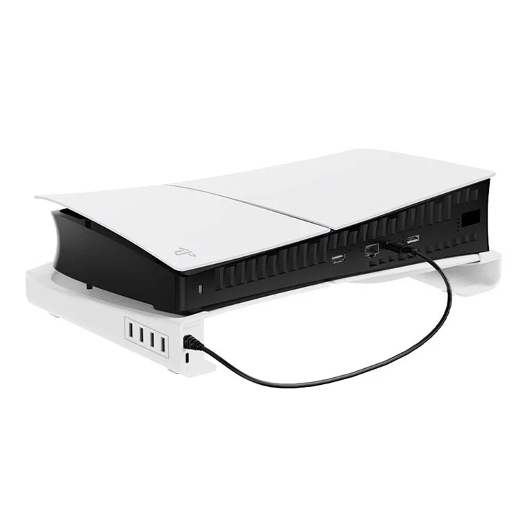 AOLION ALP-5382 Horizontal Stand for PS5 Slim Console with 4-Port USB Hub, Game Console Desktop Storage Holder