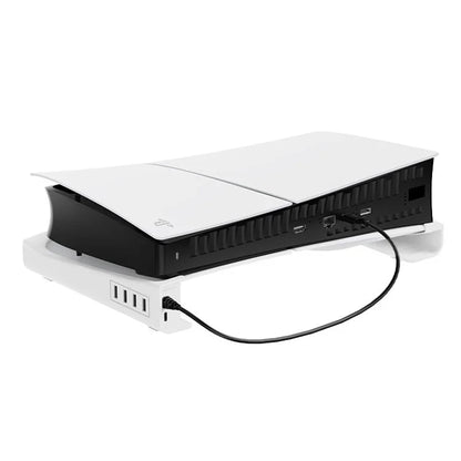AOLION ALP-5382 Horizontal Stand for PS5 Slim Console with 4-Port USB Hub, Game Console Desktop Storage Holder