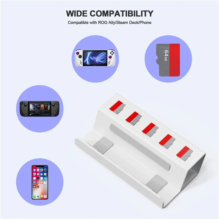 JYS RA003 Display Stand for Nintendo Switch  /  Steam Deck  /  ROG Ally Game Controller Desk Bracket with Memory Card Slot