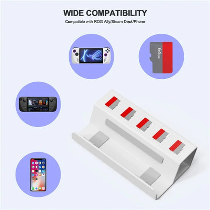 JYS RA003 Display Stand for Nintendo Switch  /  Steam Deck  /  ROG Ally Game Controller Desk Bracket with Memory Card Slot