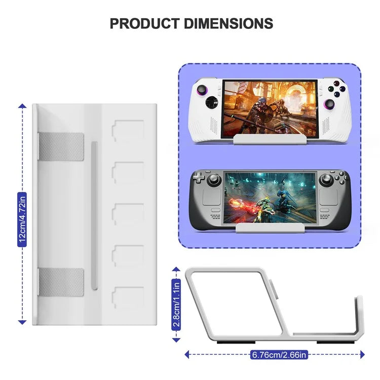JYS RA003 Display Stand for Nintendo Switch  /  Steam Deck  /  ROG Ally Game Controller Desk Bracket with Memory Card Slot