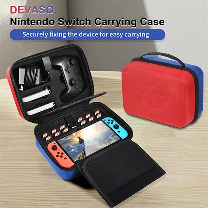 DEVASO Storage Bag for Nintendo Switch / OLED Gamepad Controller PU Leather Carrying Case