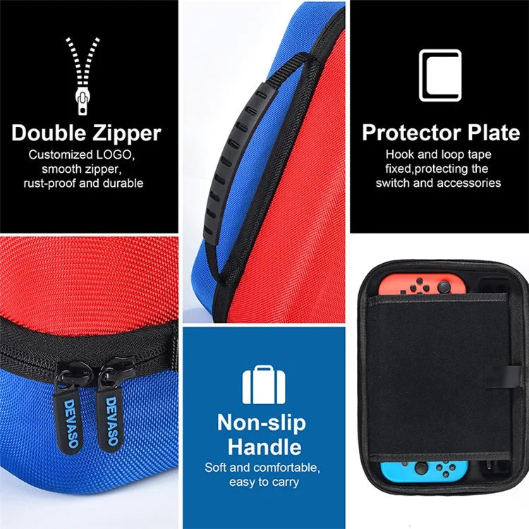 DEVASO Storage Bag for Nintendo Switch / OLED Gamepad Controller PU Leather Carrying Case