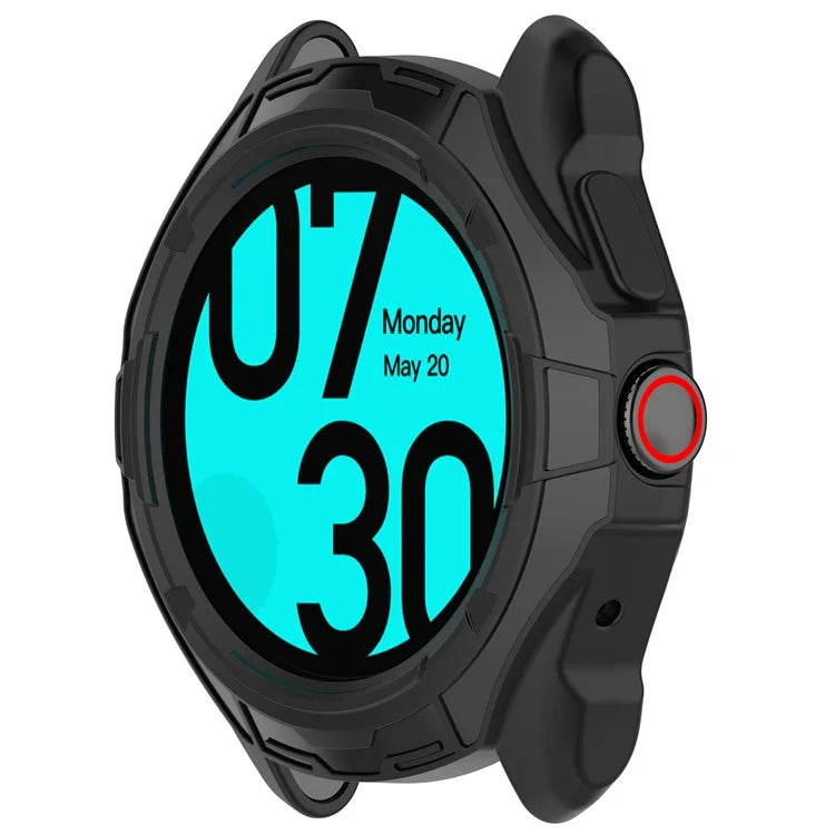 For TicWatch Pro 5 Shockproof TPU Watch Frame Case Half-Wrapped Smartwatch Protector