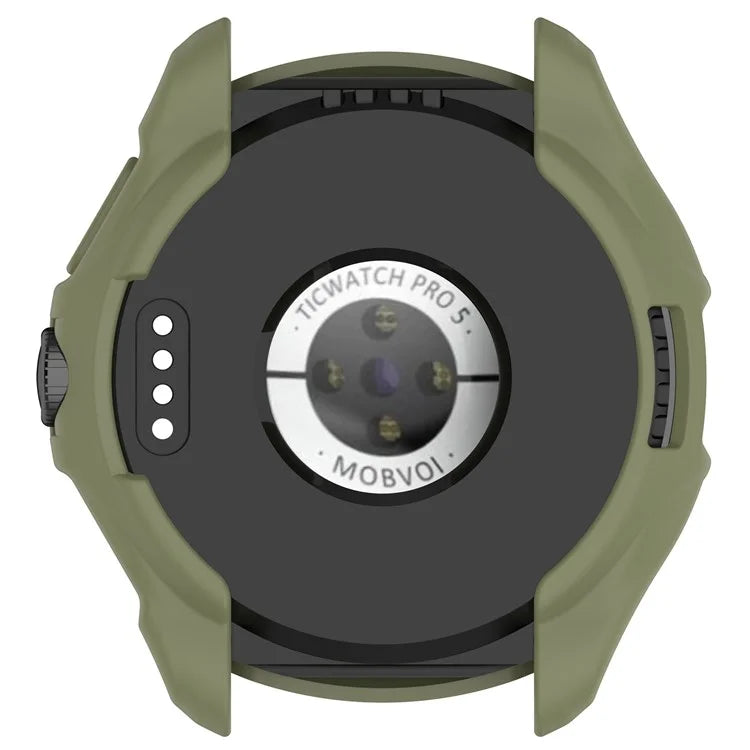 For TicWatch Pro 5 Shockproof TPU Watch Frame Case Half-Wrapped Smartwatch Protector