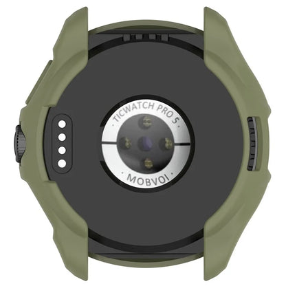 For TicWatch Pro 5 Shockproof TPU Watch Frame Case Half-Wrapped Smartwatch Protector