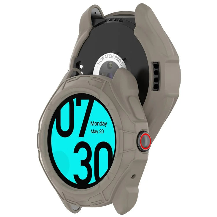 For TicWatch Pro 5 Shockproof TPU Watch Frame Case Half-Wrapped Smartwatch Protector