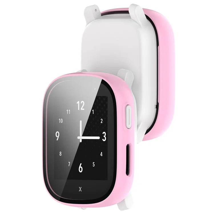 Hard PC Cover for Xplora X6 Play Watch Case with Tempered Glass Screen Protector