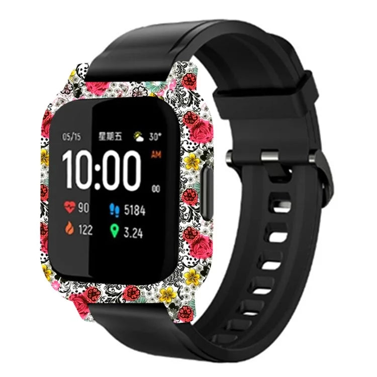 For Haylou Solar LS02 Watch Protective Case PC Pattern Printed Slim-Fit Frame Cover