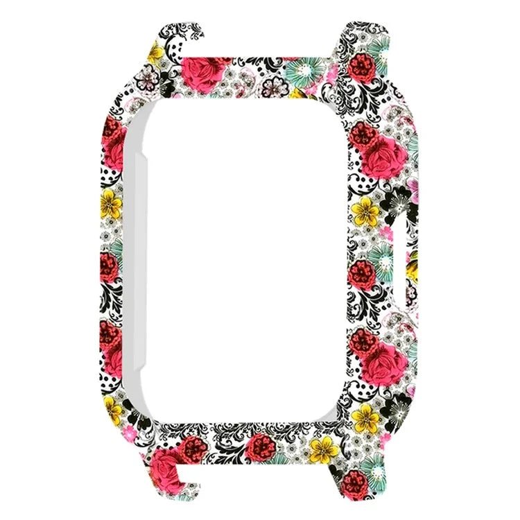 For Haylou Solar LS02 Watch Protective Case PC Pattern Printed Slim-Fit Frame Cover