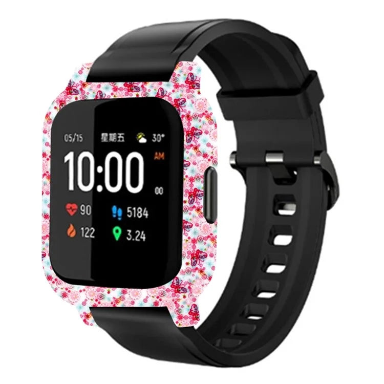 For Haylou Solar LS02 Watch Protective Case PC Pattern Printed Slim-Fit Frame Cover