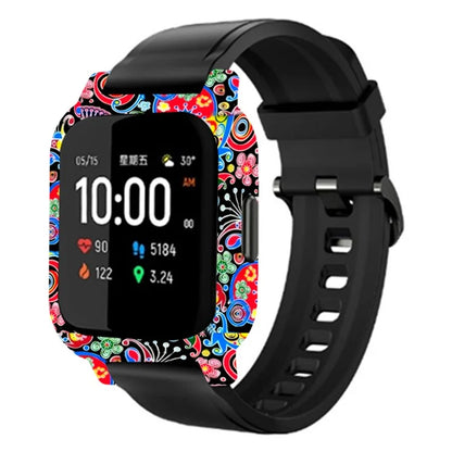 For Haylou Solar LS02 Watch Protective Case PC Pattern Printed Slim-Fit Frame Cover