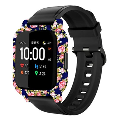 For Haylou Solar LS02 Watch Protective Case PC Pattern Printed Slim-Fit Frame Cover