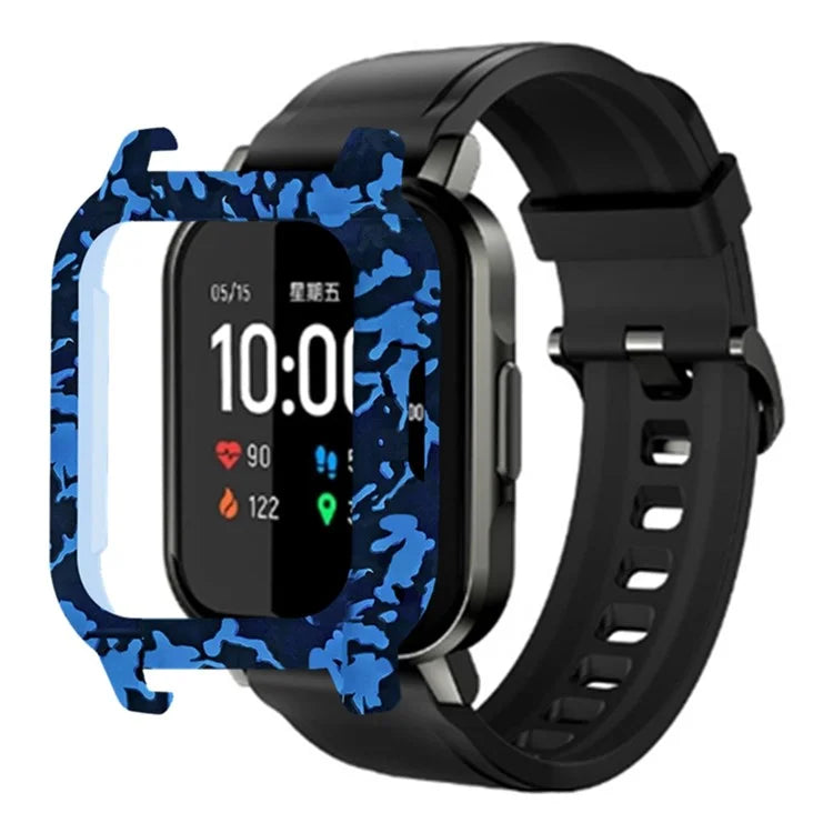For Haylou Solar LS02 Watch Protective Case PC Pattern Printed Slim-Fit Frame Cover